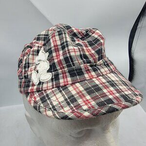 Disney Park Red Black Plaid Hat Cap Casual Comfort Outdoors Fashion Fun